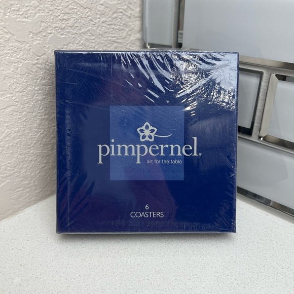 Teacup Coasters Pimpernel Floral Flowers Brown Gold Copper Colored Set of 6 - Picture 3 of 6